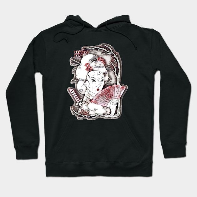 Geisha 2 Hoodie by Lees Tees